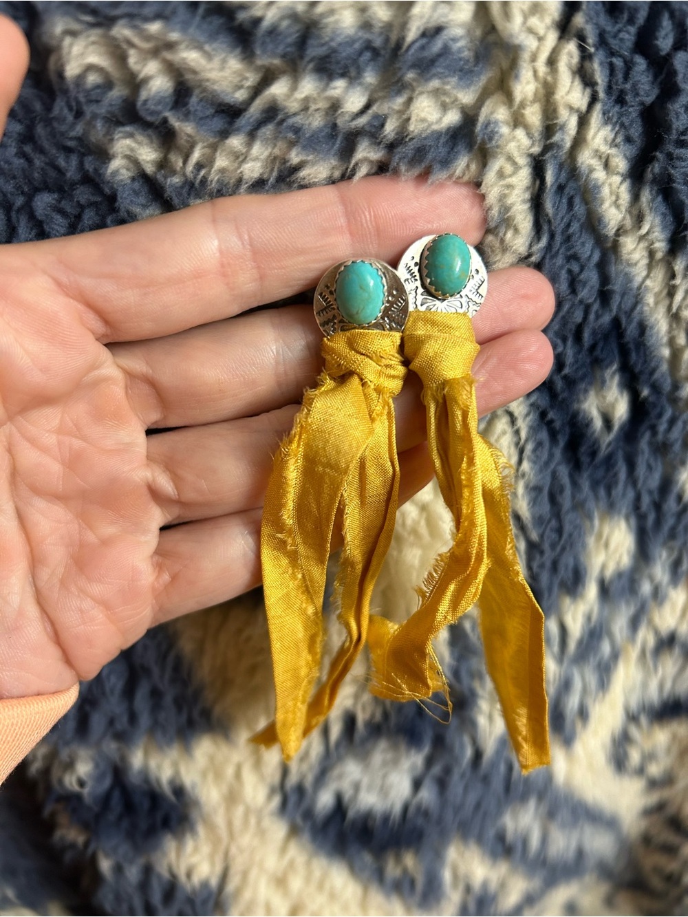 Radical jewelry handmade earrings turquoise